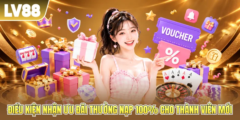 Điều kiện nhận ưu đãi thưởng nạp 100% cho thành viên mới Điều kiện nhận ưu đãi thưởng nạp 100% cho thành viên mới